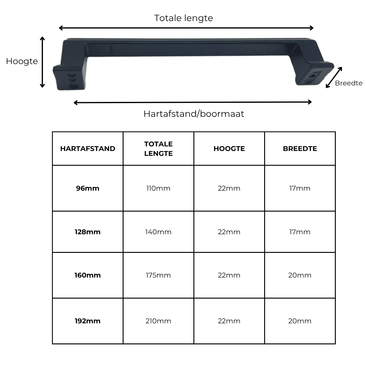 Handgreep Amsterdam Zwart